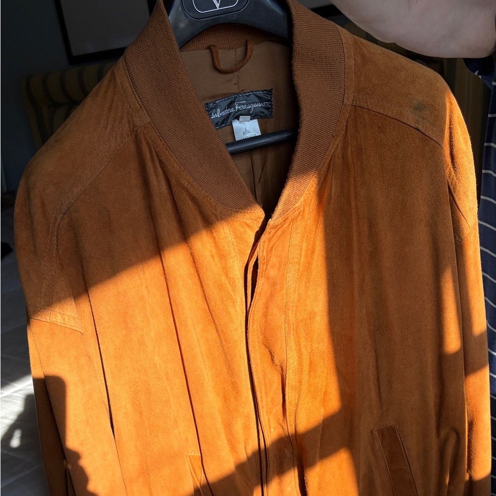 Salvatore Ferragamo Vintage Italian SoftSuede Shirt Jacket. Made in Italy Sz 54